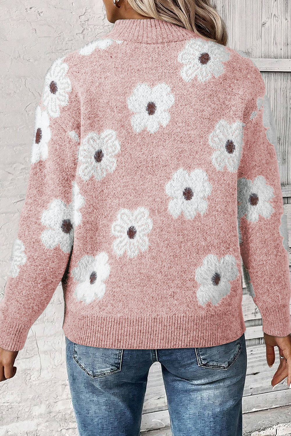 Pink Floral Sweater