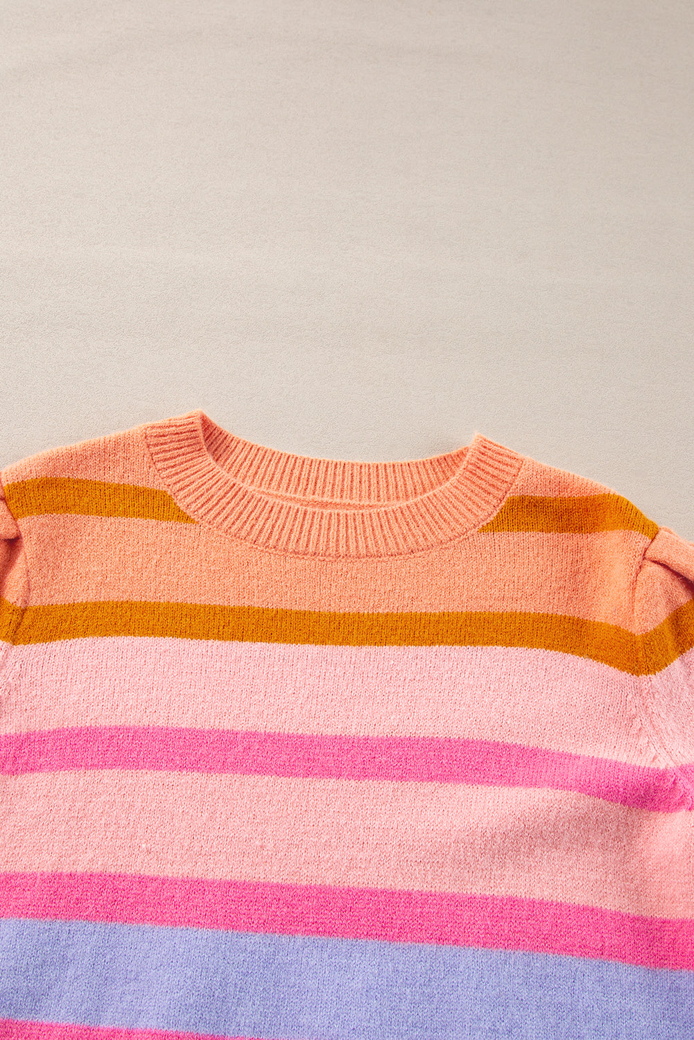 Rose Red Colorful Stripe Sweater