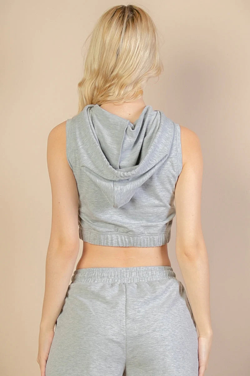 Sleeveless Hoodie Set