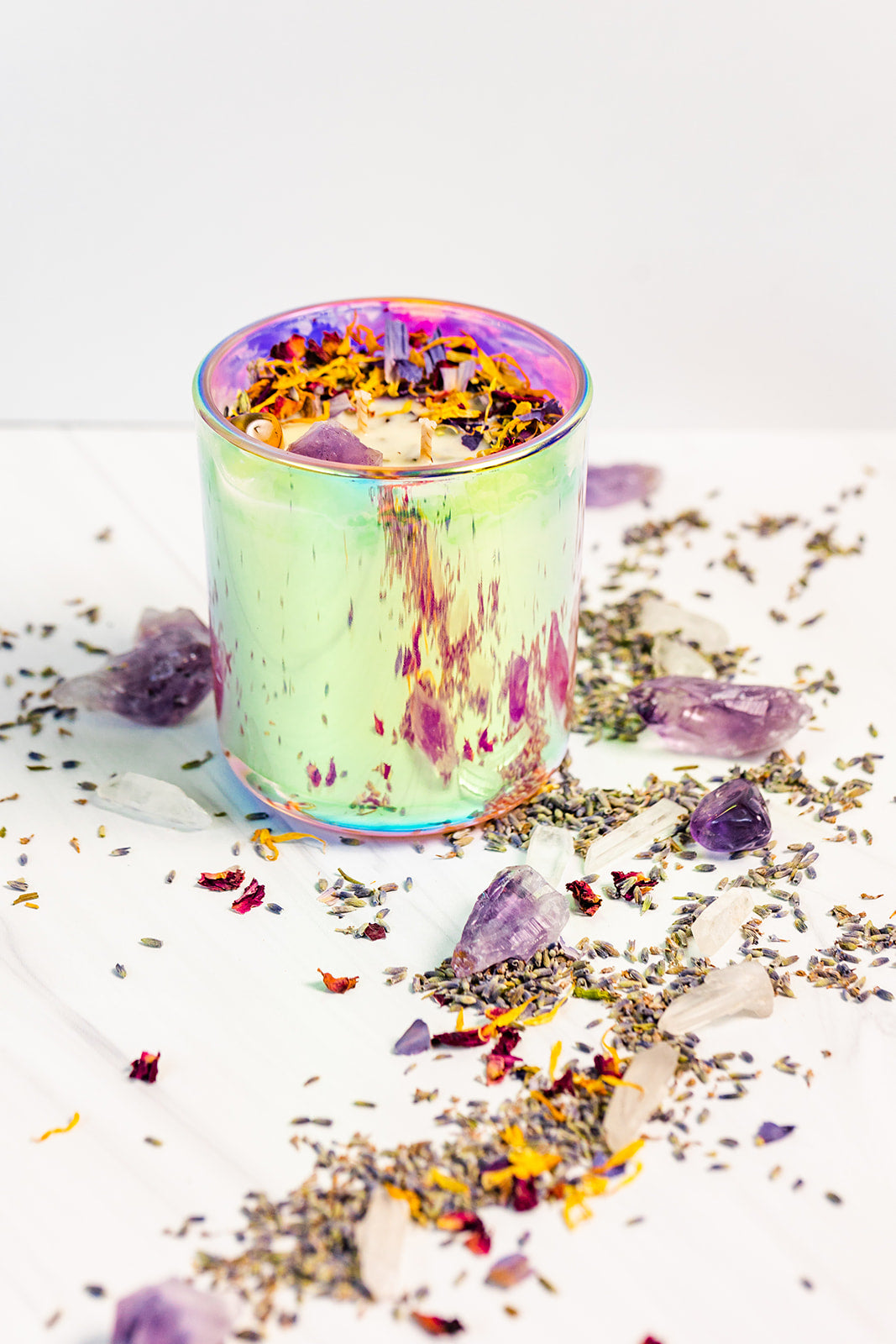 Vegan Soy Crystal Affirmation Candle - I CLAIM MY POWER