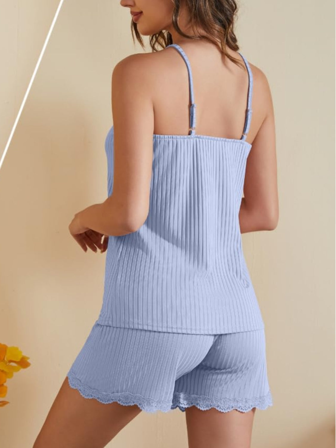 Ribbed Scoop Neck Top and Shorts Lounge Set - JassyBae