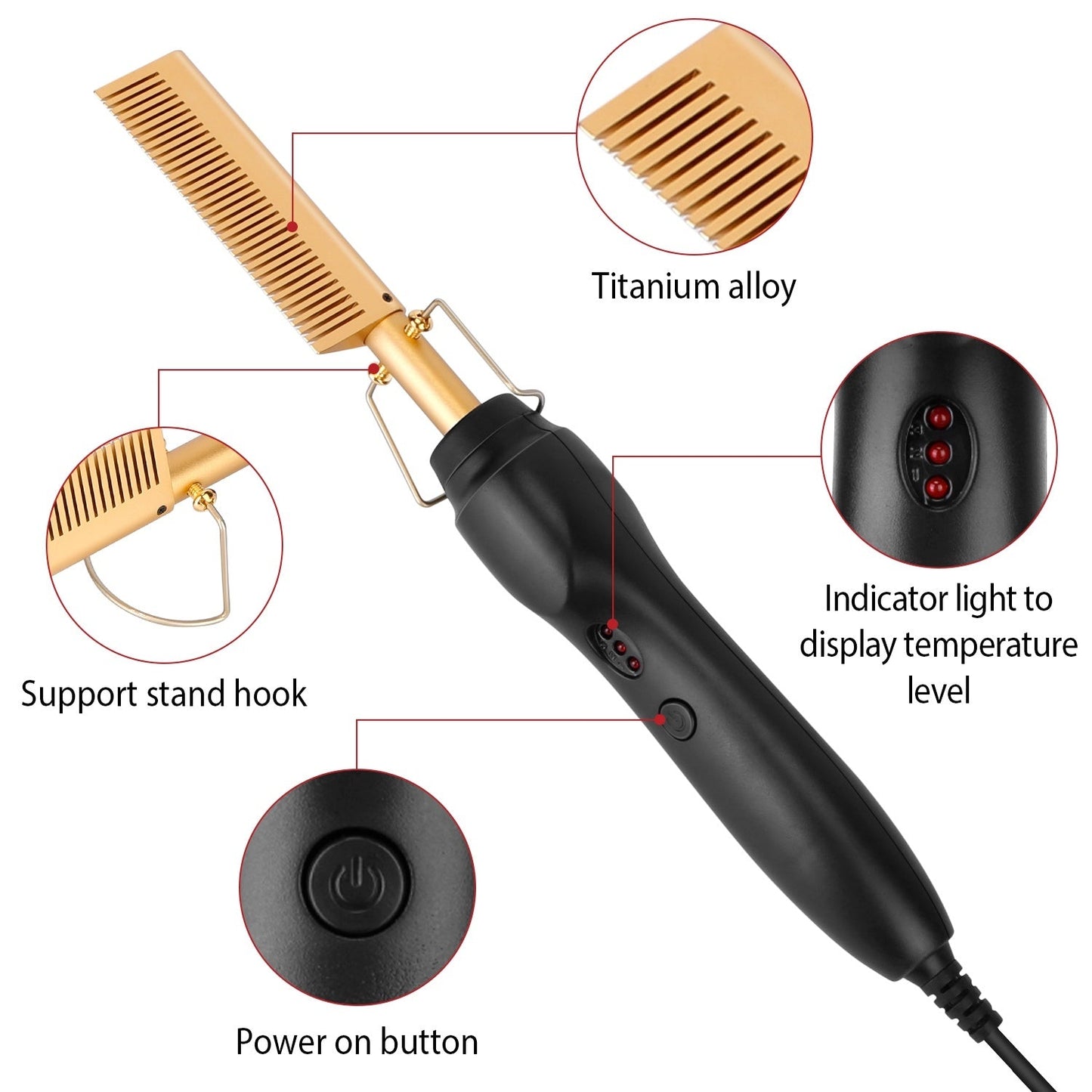 Electric Heating Hair Comb Straightener