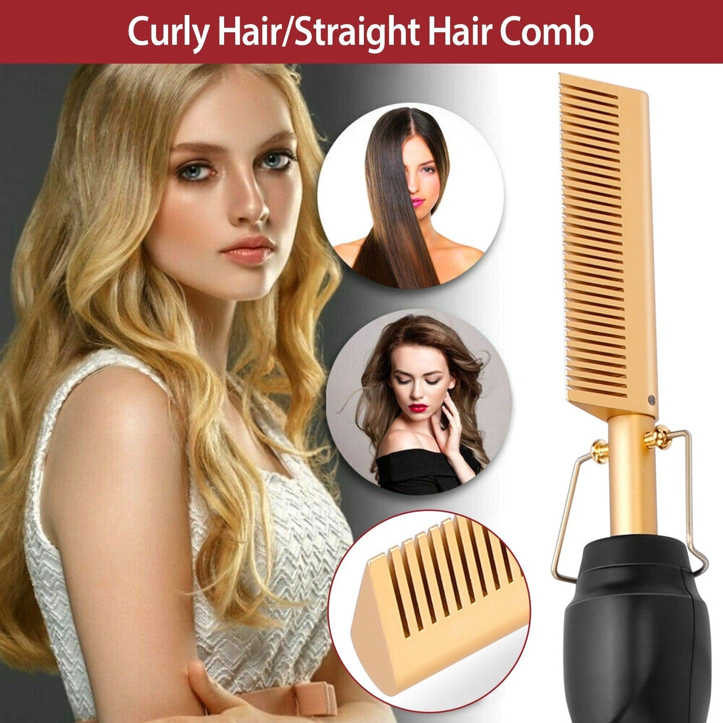 Electric Heating Hair Comb Straightener