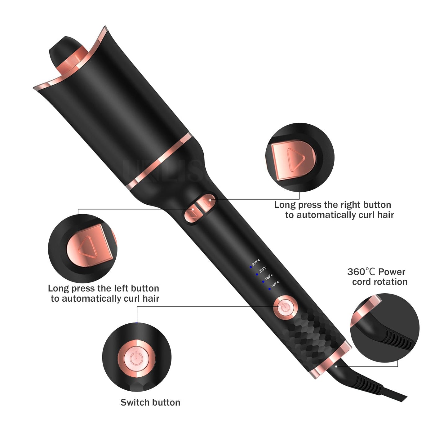 Automatic Rotating Hair Curling Wand