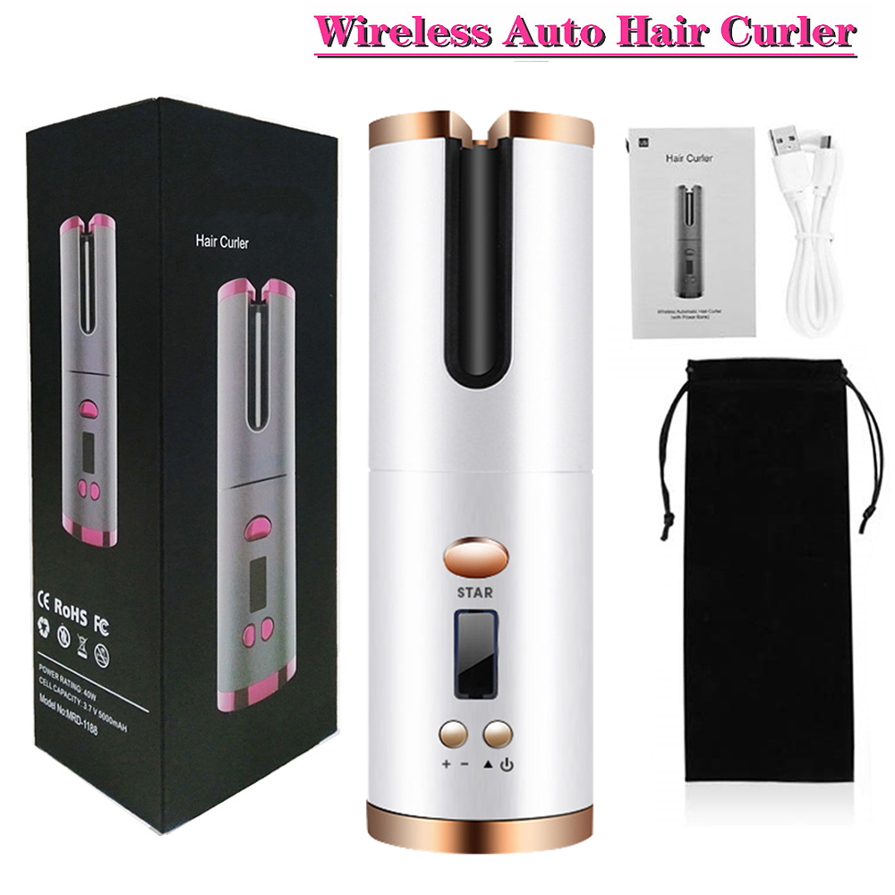 Wireless Automatic Hair Curling Iron Rotating Ceramic