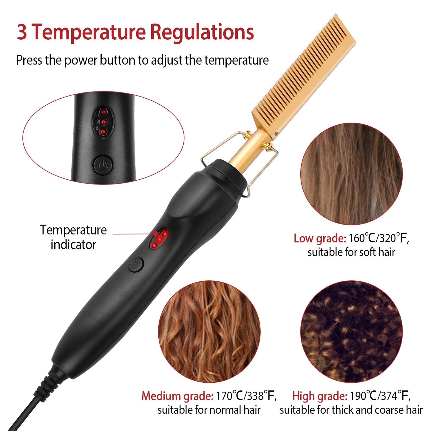 Electric Heating Hair Comb Straightener