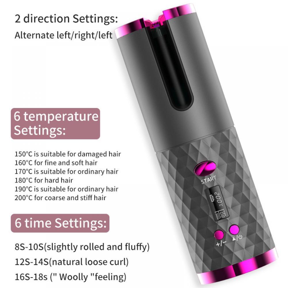 Wireless Automatic Hair Curling Iron Rotating Ceramic