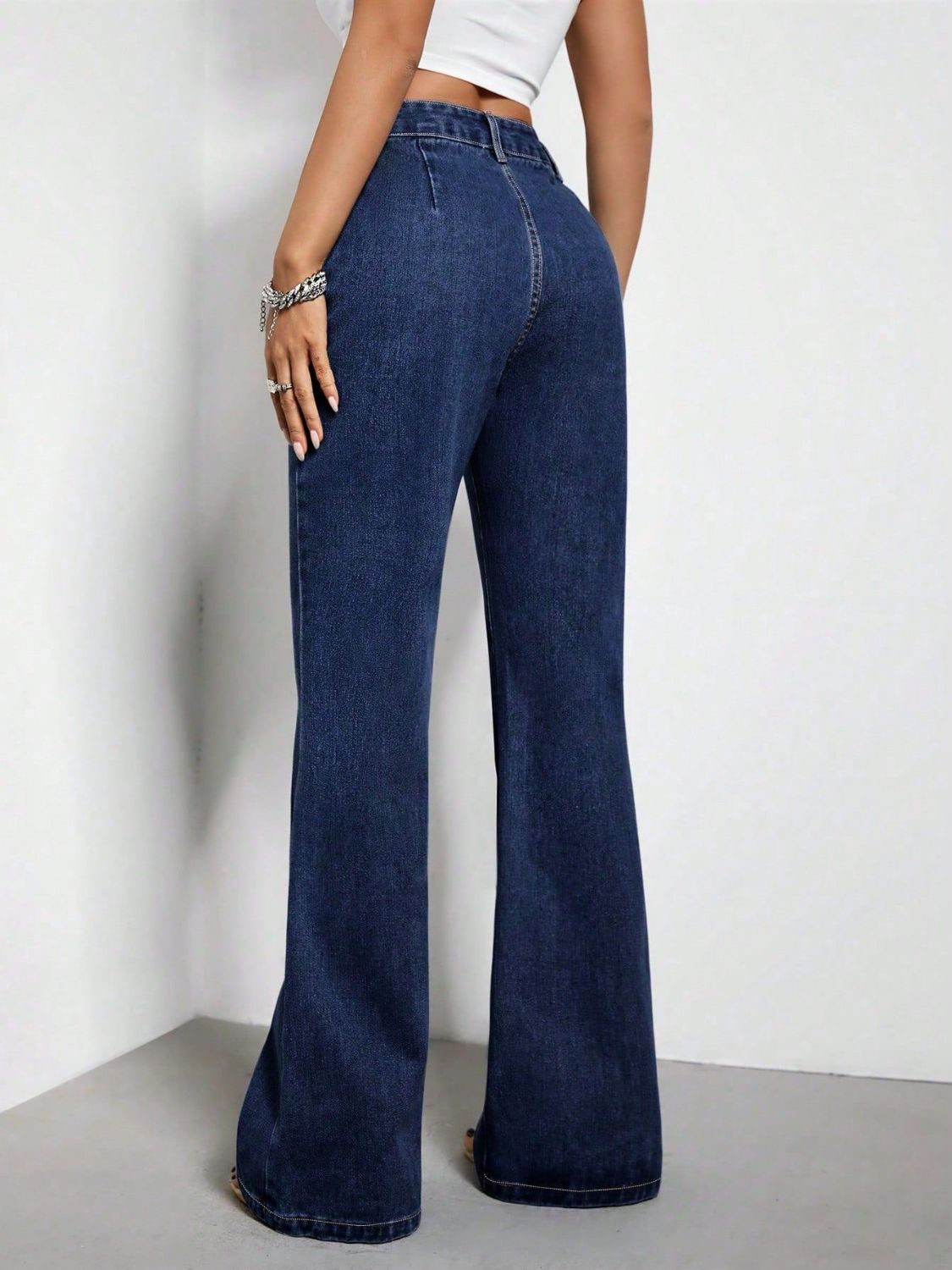 High Waist Bootcut Jeans with Pockets - JassyBae