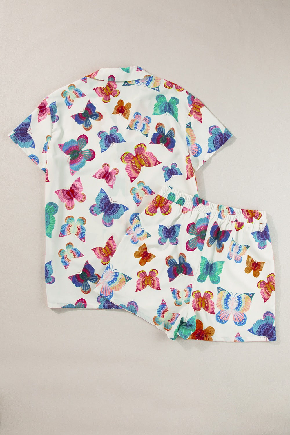 Butterfly Half Sleeve Top and Shorts Set - JassyBae