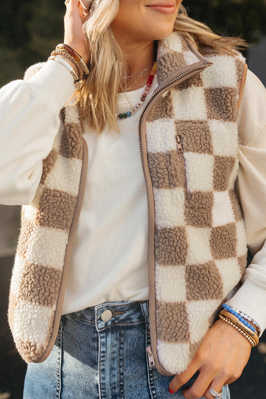 Checkered Collared Vest